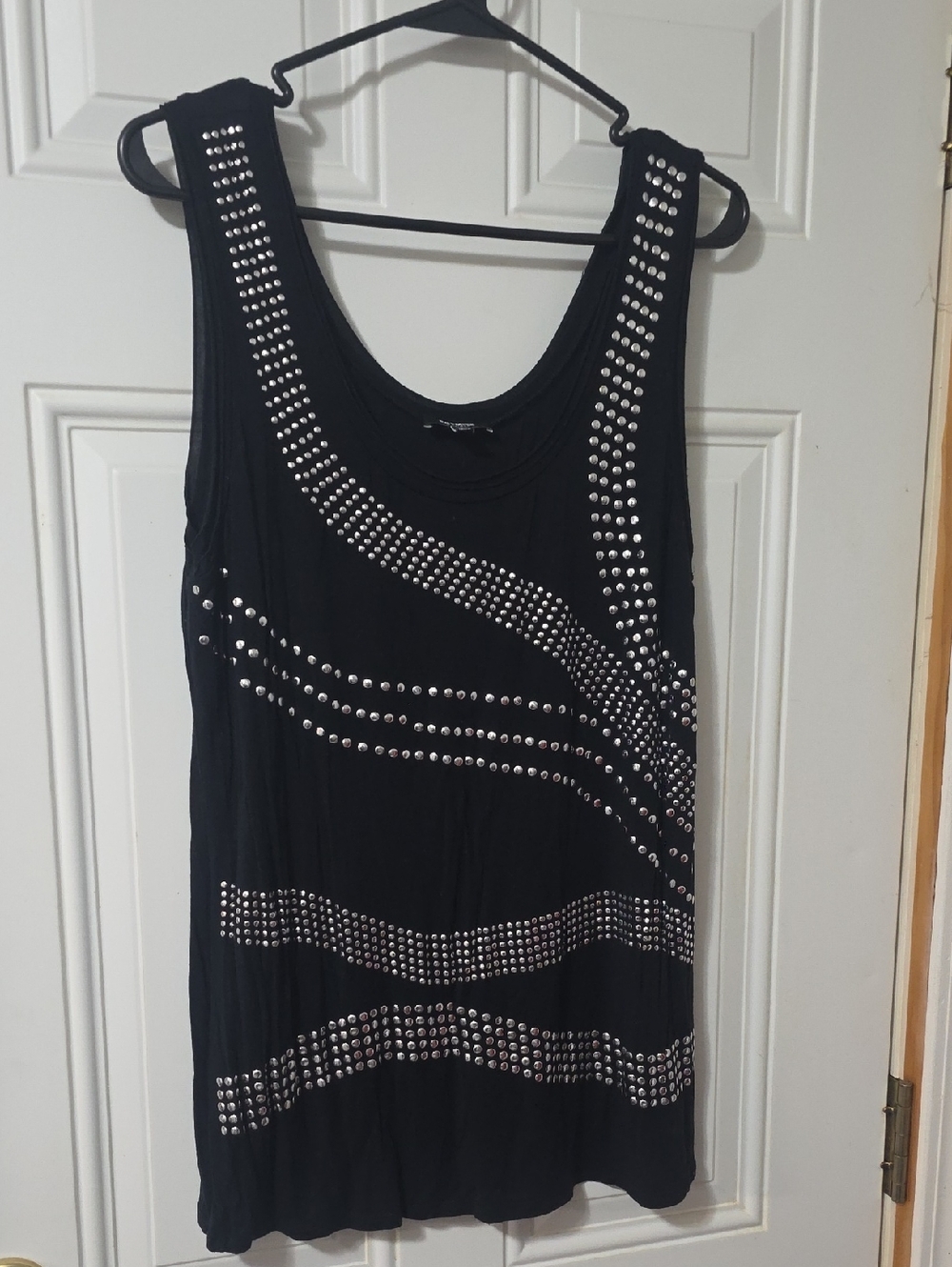 Premise Studio Black Studded Tank with Silver Accents